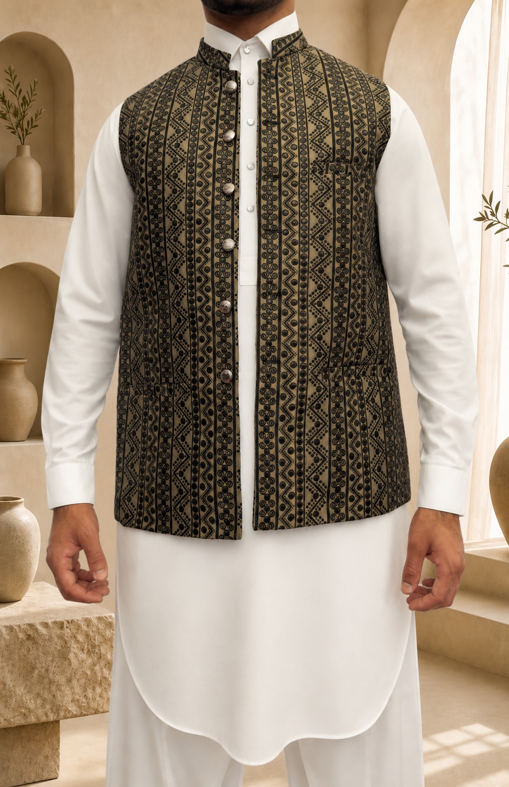 Mirror Embroidered Waistcoat