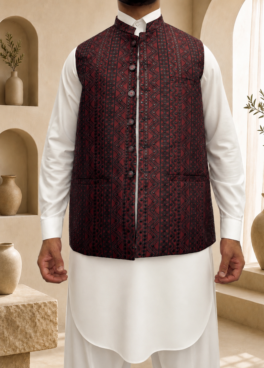 Mirror Embroidered Waistcoat