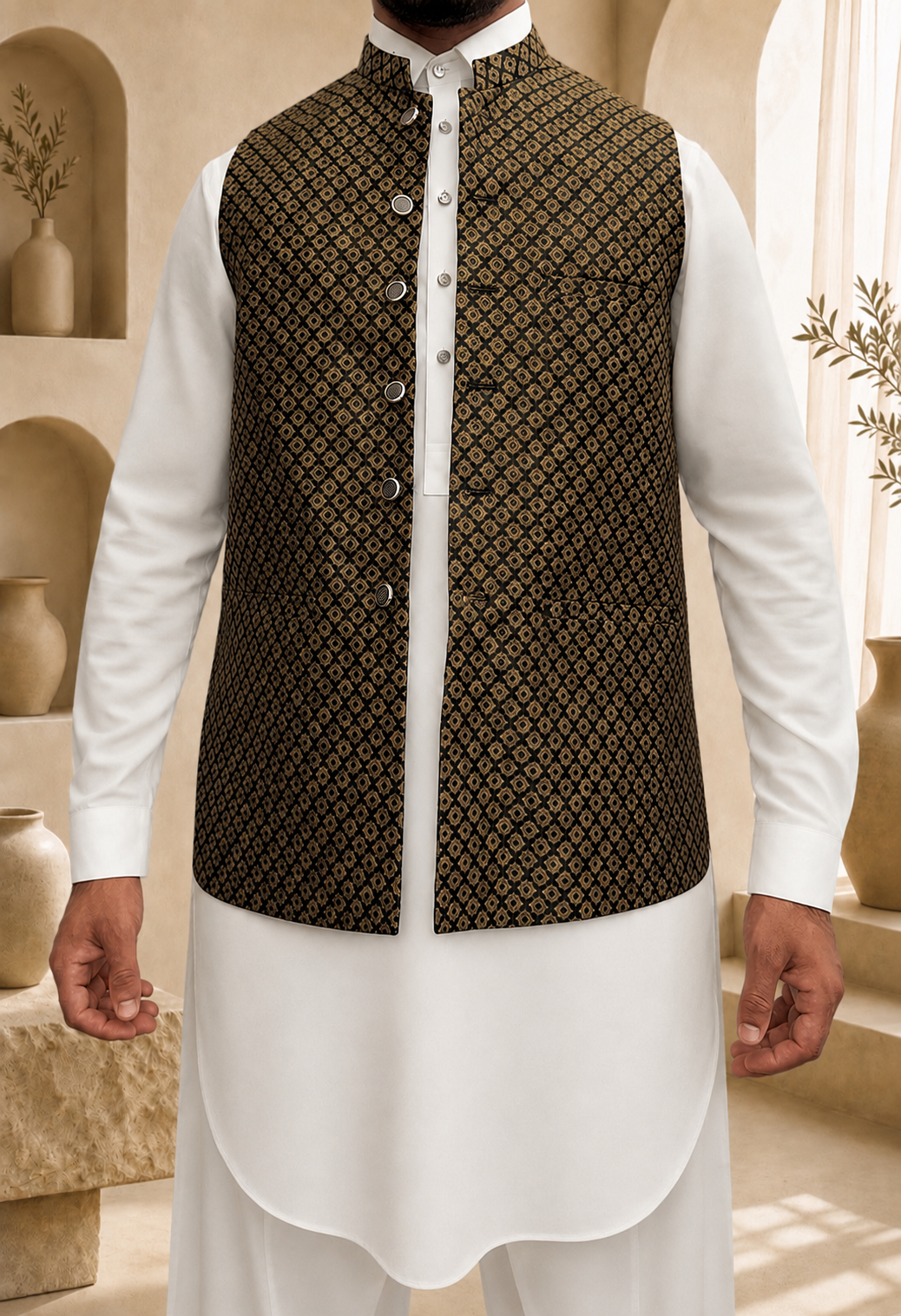 Diamond Jacquard Waistcoat